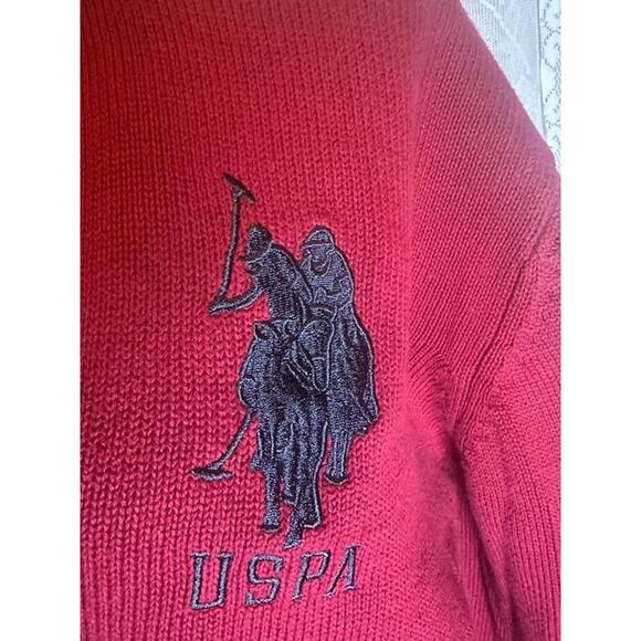 U.S. Polo Assn. Red Quarter-Zip Sweater Men’s XL - Picture 3 of 3